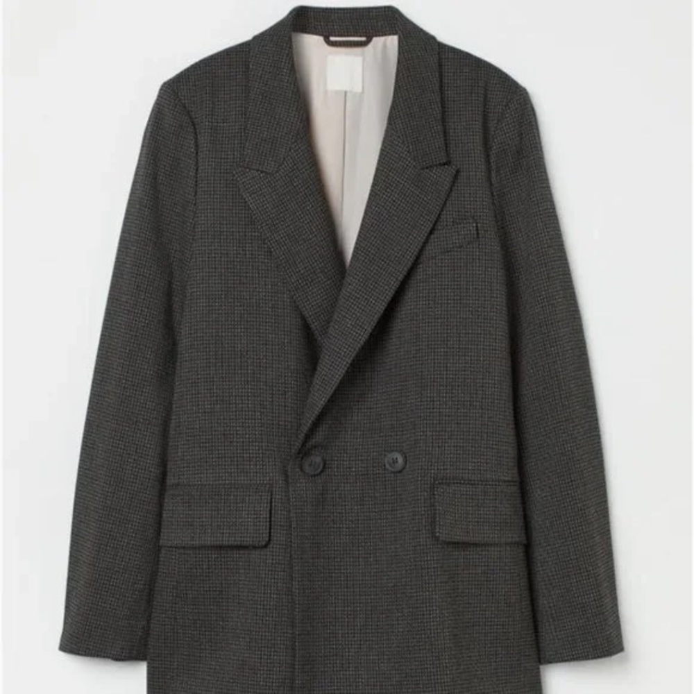 Gray Double Breasted Blazer